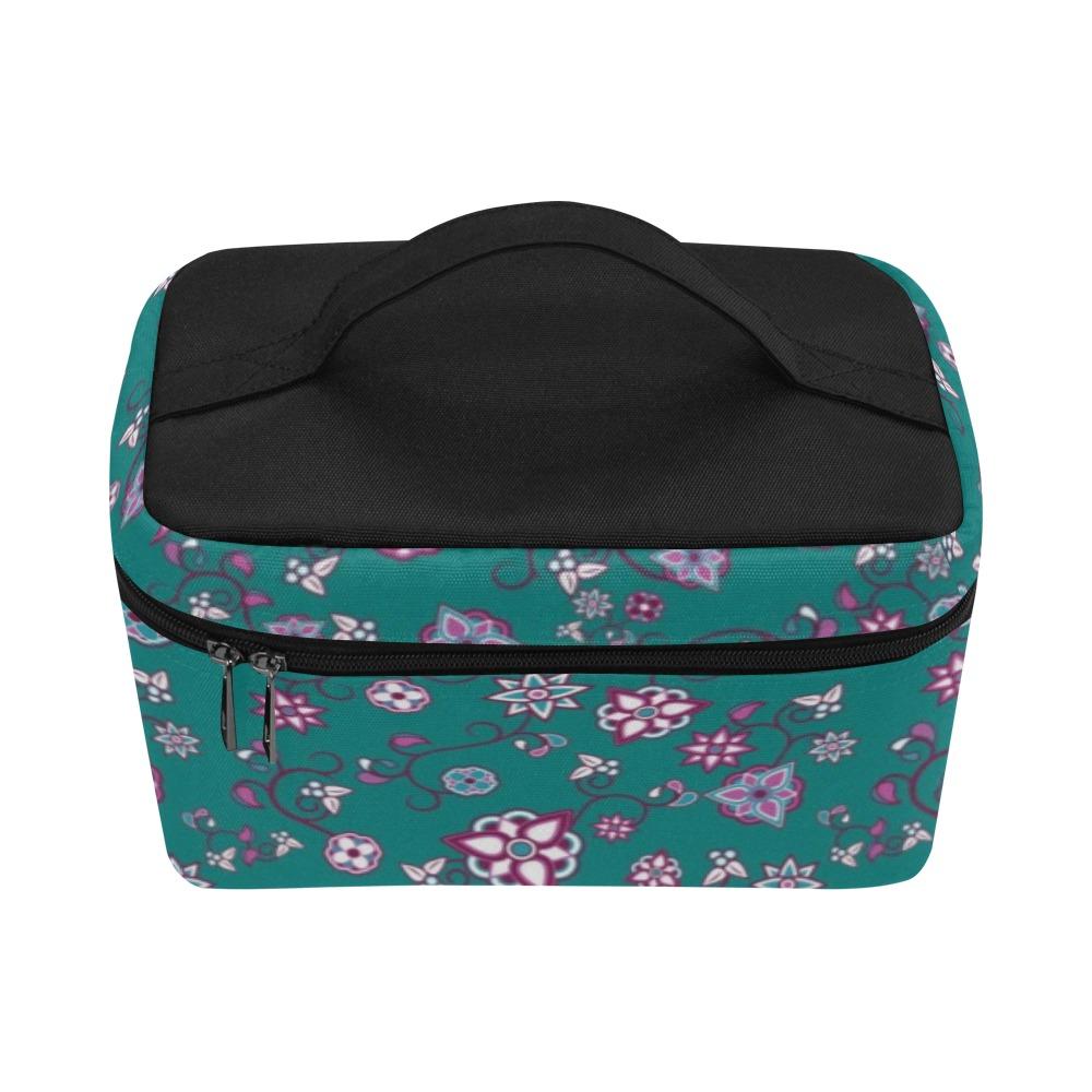 Burgundy Bloom Cosmetic Bag/Large (Model 1658) bag e-joyer