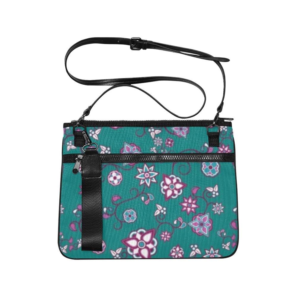 Burgundy Bloom Slim Clutch Bag (Model 1668) Slim Clutch Bags (1668) e-joyer