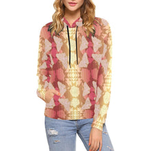 Load image into Gallery viewer, Butterfly and Roses on Geometric All Over Print Hoodie for Women (USA Size) (Model H13) All Over Print Hoodie for Women (H13) e-joyer 
