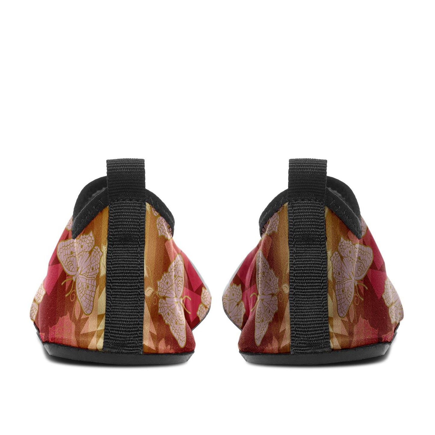 Butterfly and Roses on Geometric Sockamoccs Slip On Shoes Herman