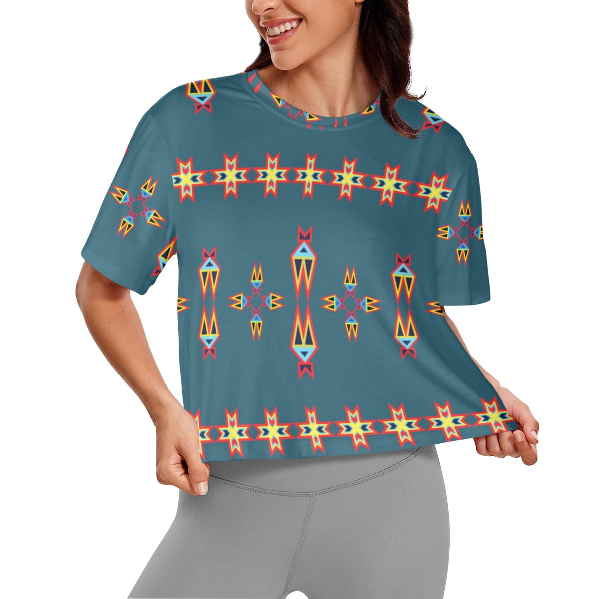 Four Directions Lodges Ocean Crop Top by 49 Dzine