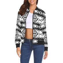 Load image into Gallery viewer, Black Rose Blizzard Bomber Jacket for Women
