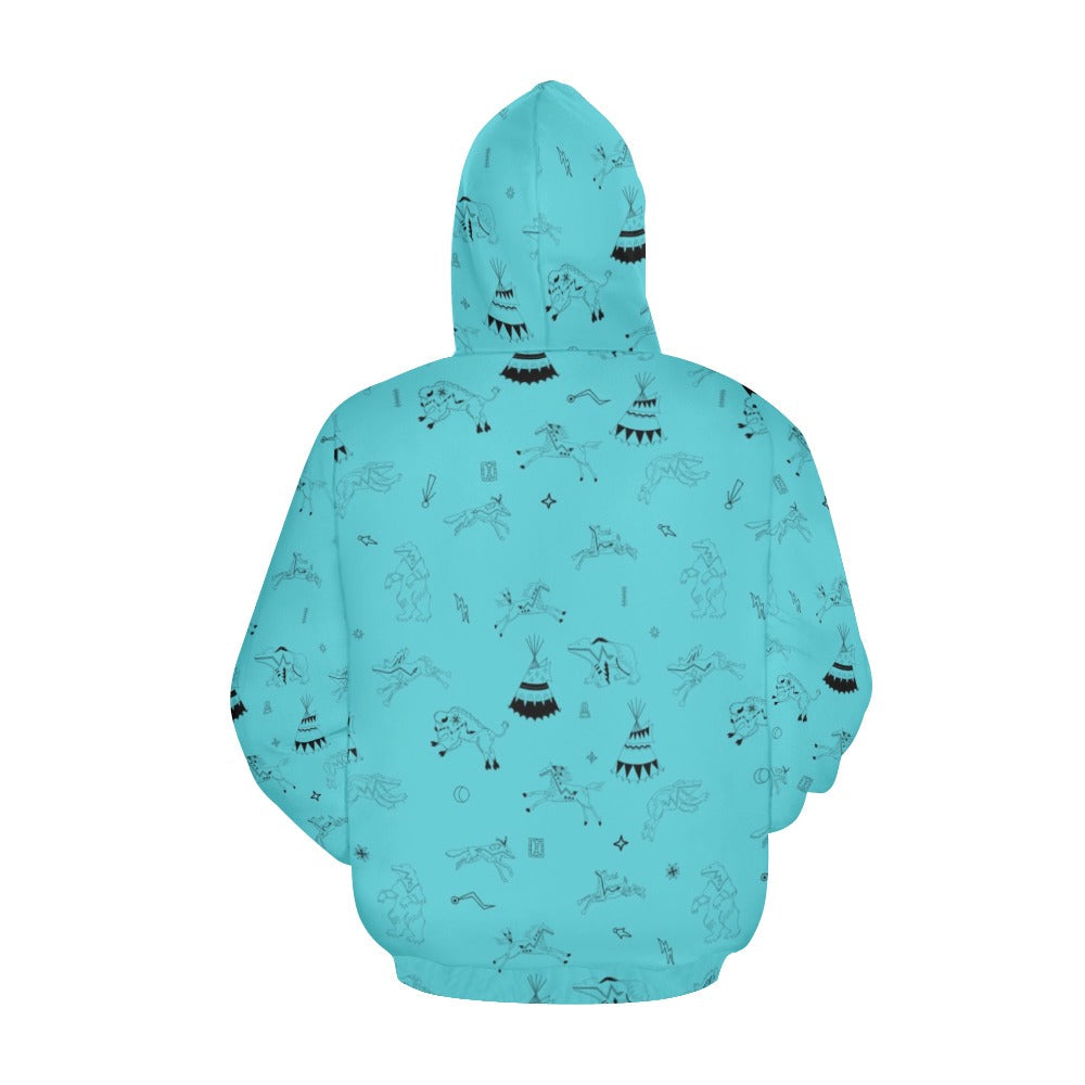 Ledger Dabbles Torquoise Hoodie for Women