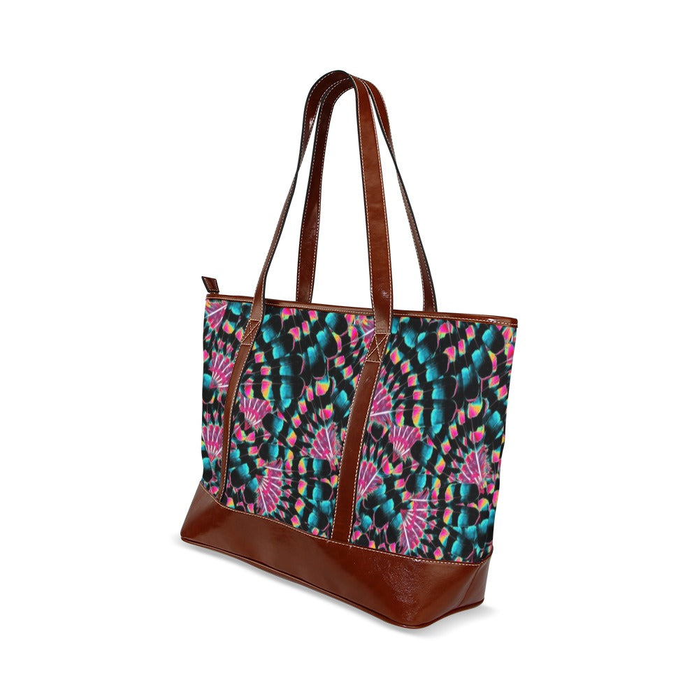 Hawk Feathers Heat Map Tote Handbag