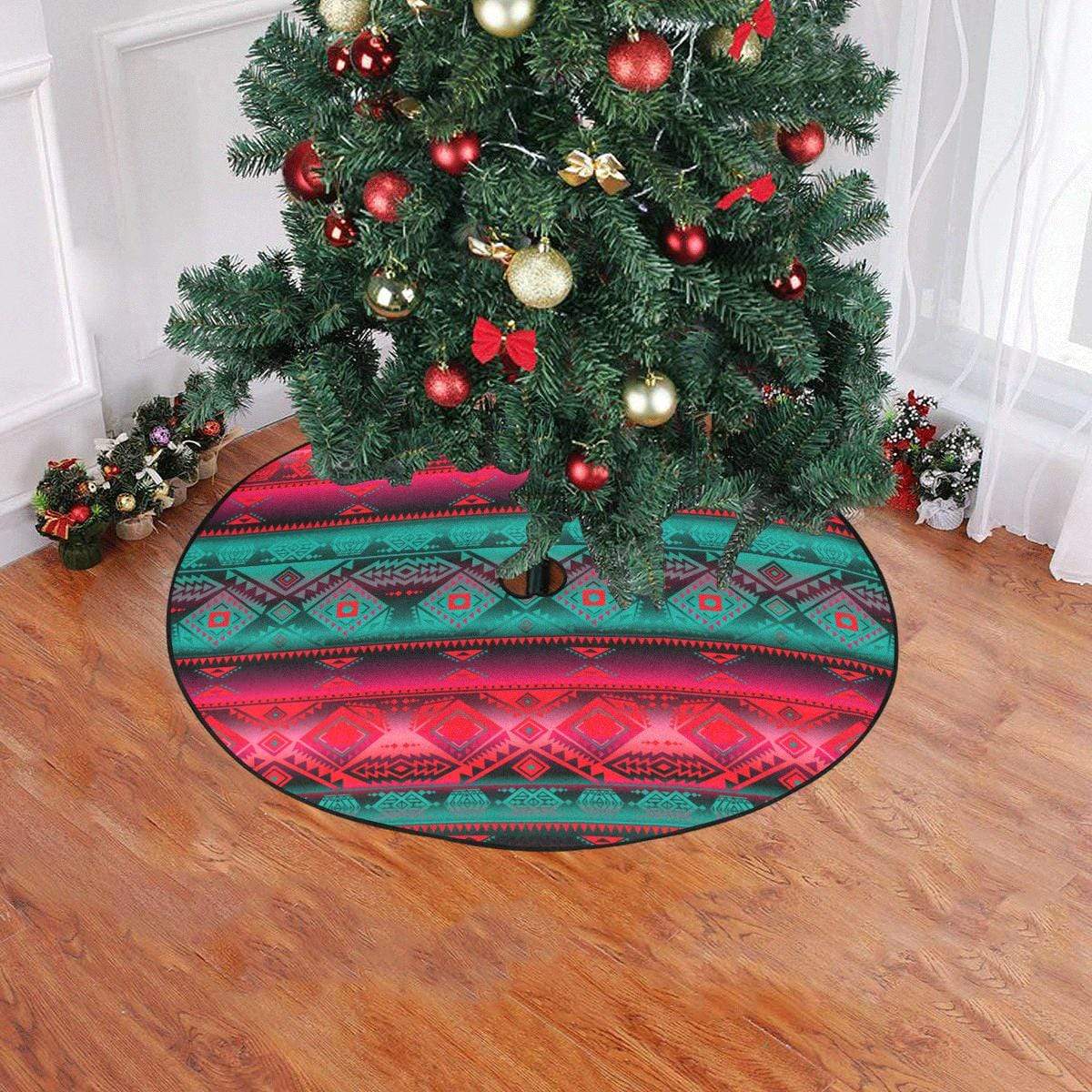California Coast Summer Gather Christmas Tree Skirt 47" x 47" Christmas Tree Skirt e-joyer