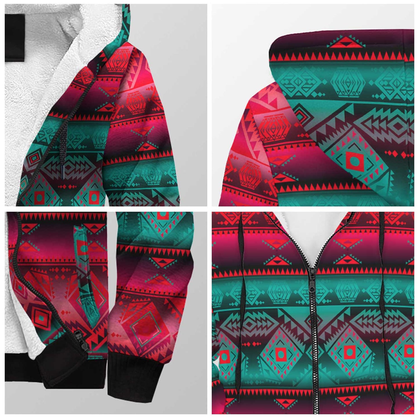 California Coast Summer Gather Sherpa Hoodie 49 Dzine