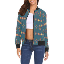 Load image into Gallery viewer, Four Directions Lodges Ocean Bomber Jacket for Women
