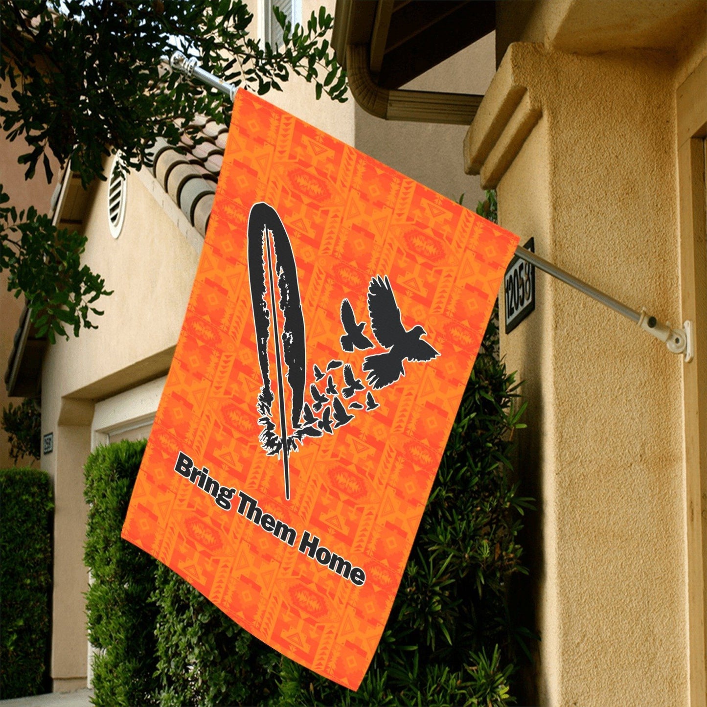 Chiefs Mountain Orange - Bring Them Home Feather with Doves Garden Flag 36''x60'' (Two Sides Printing) Garden Flag 36‘’x60‘’ (Two Sides) e-joyer