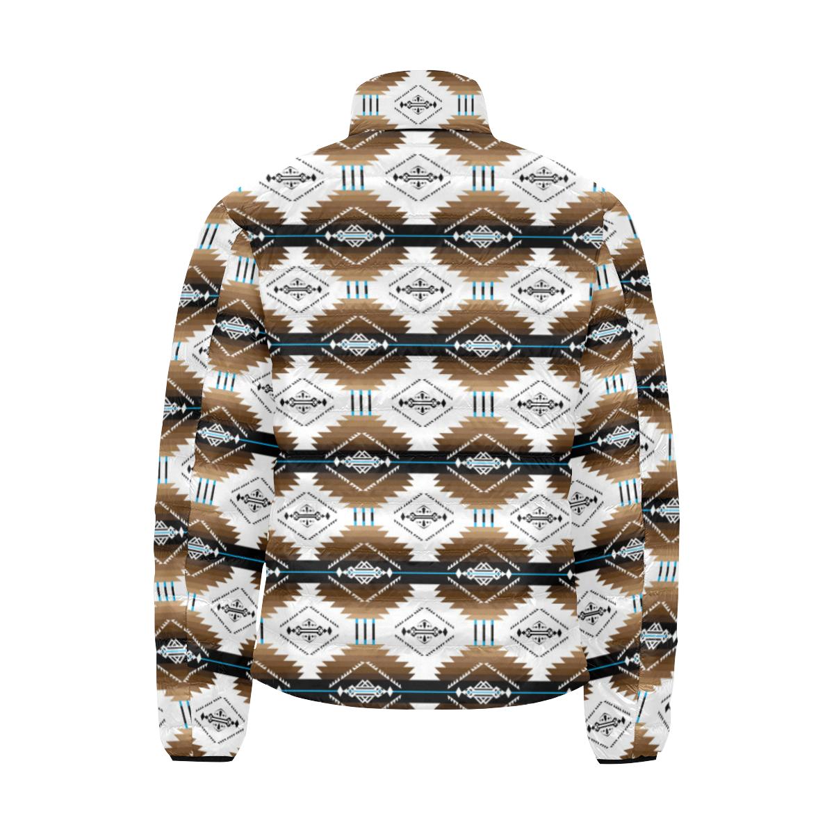 Cofitichequi White Men's Stand Collar Padded Jacket (Model H41) Men's Stand Collar Padded Jacket (H41) e-joyer