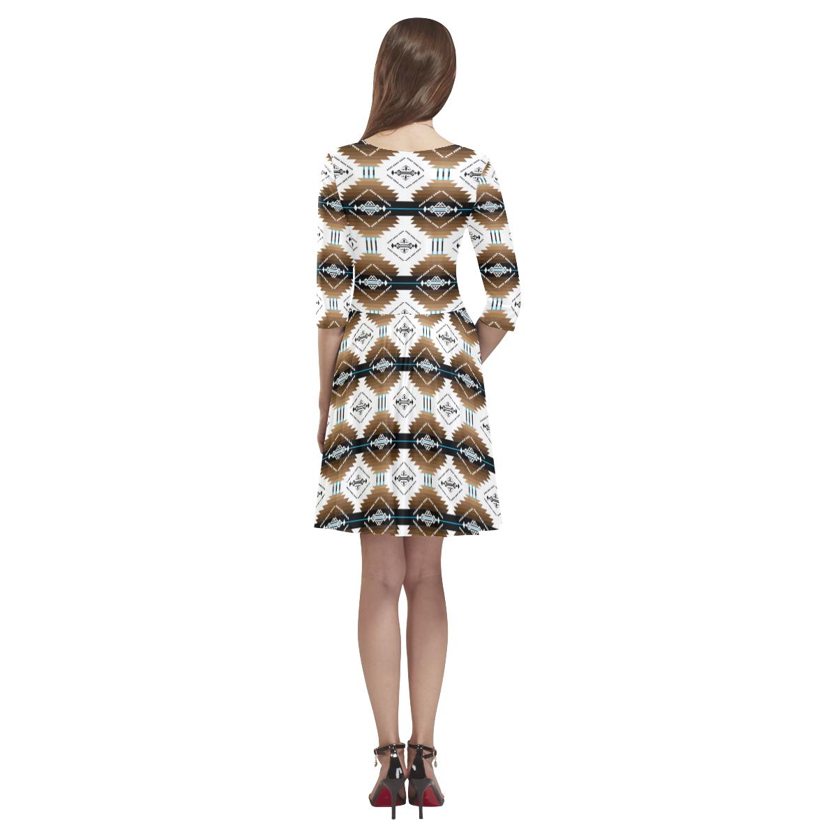 Cofitichequi White Tethys Half-Sleeve Skater Dress(Model D20) Tethys Half-Sleeve Skater Dress (D20) e-joyer