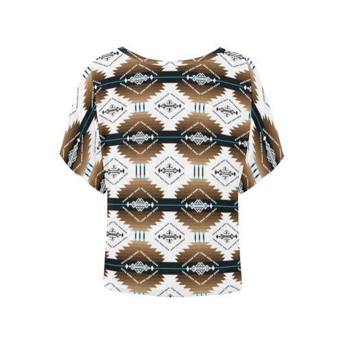 Cofitichequi White Women's Batwing-Sleeved Blouse T shirt (Model T44) Women's Batwing-Sleeved Blouse T shirt (T44) e-joyer