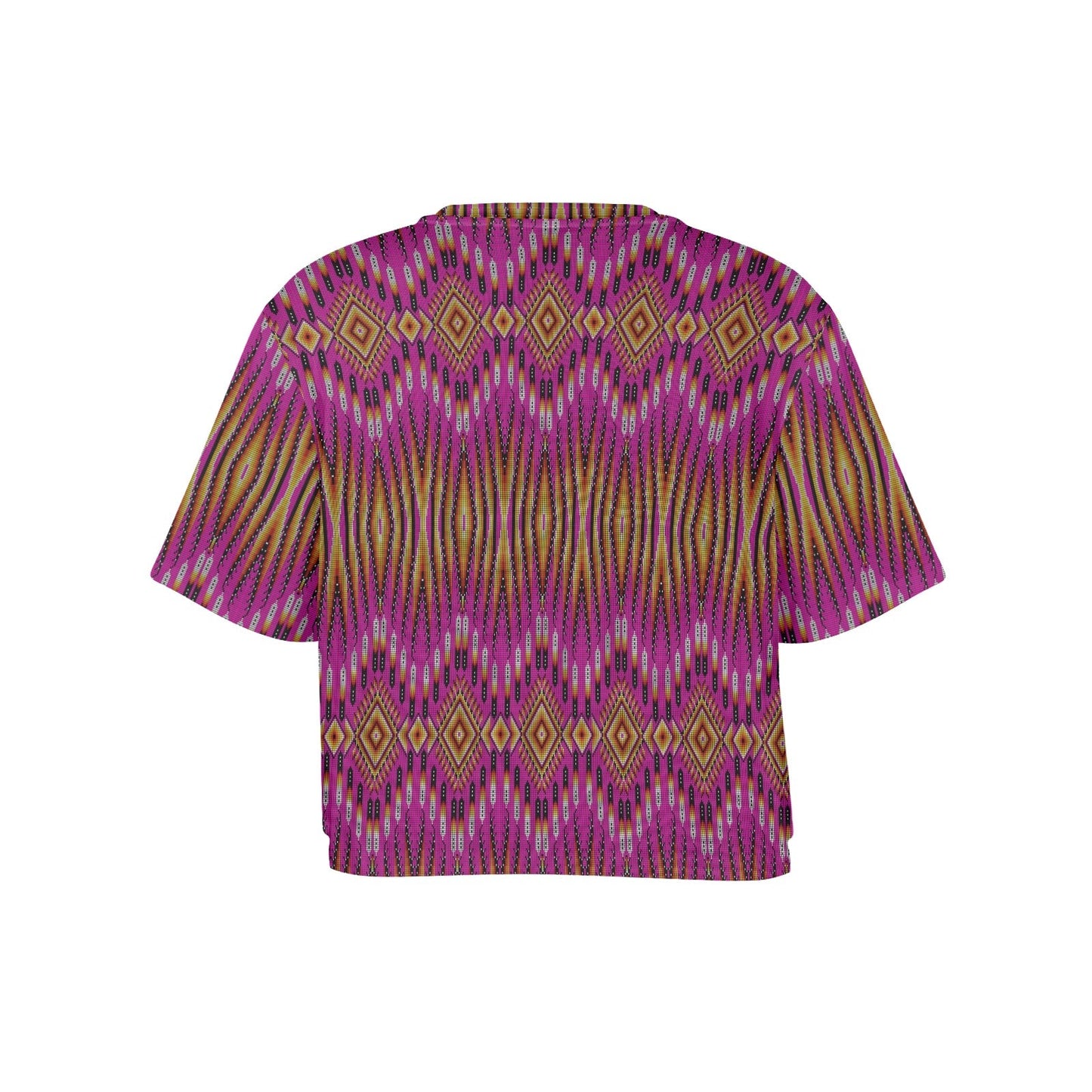 Fire Feather Pink Crop Top