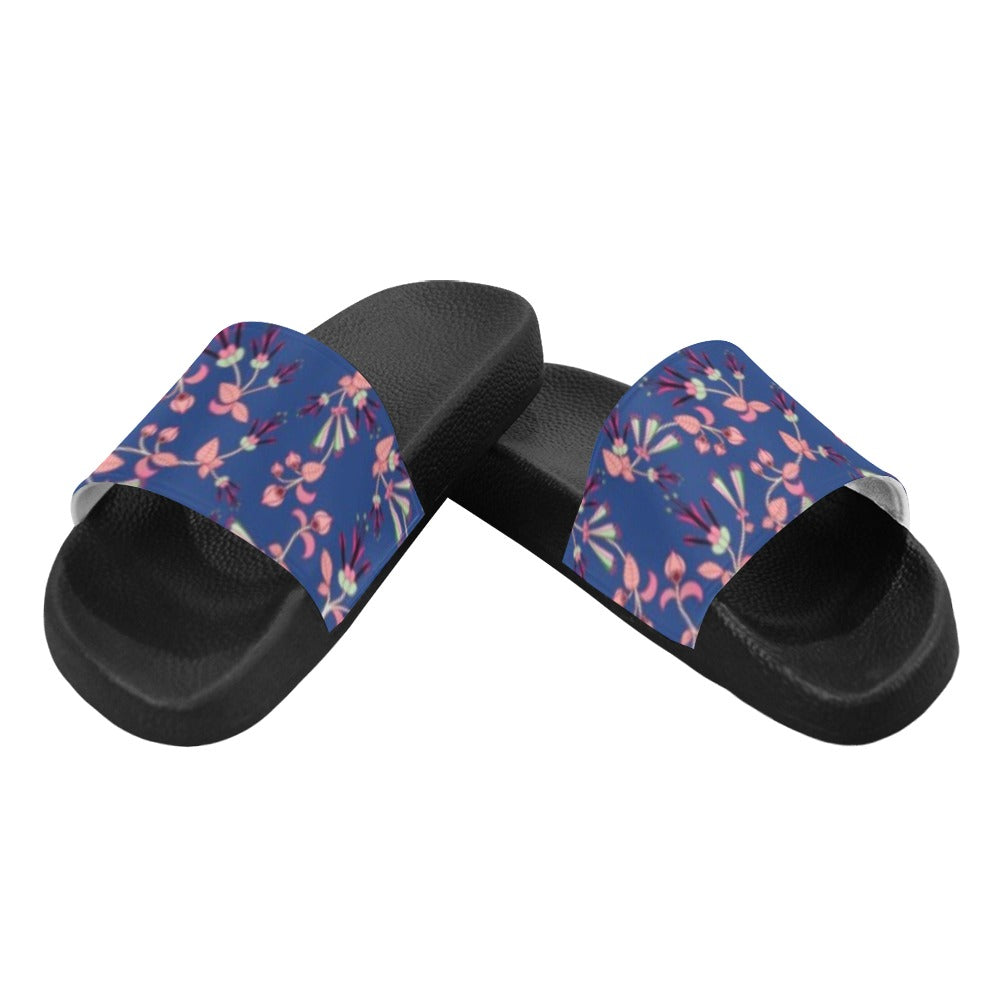 Swift Floral Peach Blue Slide Sandals