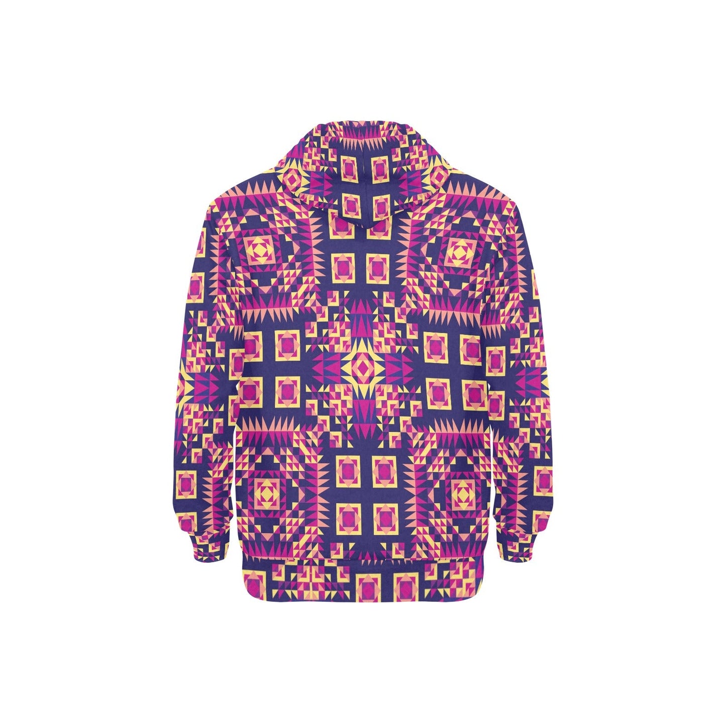 Kaleidoscope Bleu Men's Long Sleeve Fleece Hoodie