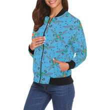 Load image into Gallery viewer, Willow Bee Saphire Bomber Jacket for Women
