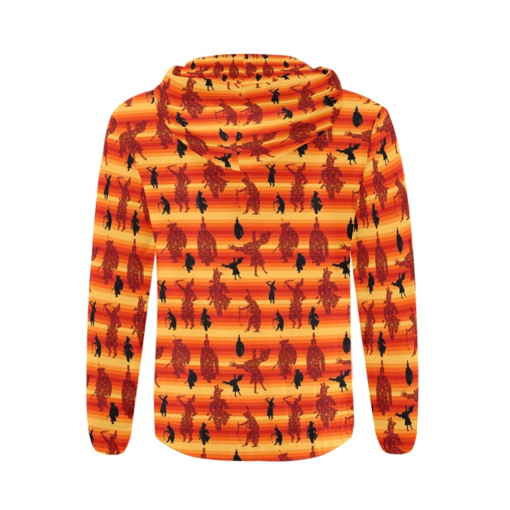 Dancers Brown All Over Print Full Zip Hoodie for Men (Model H14) hoodie e-joyer