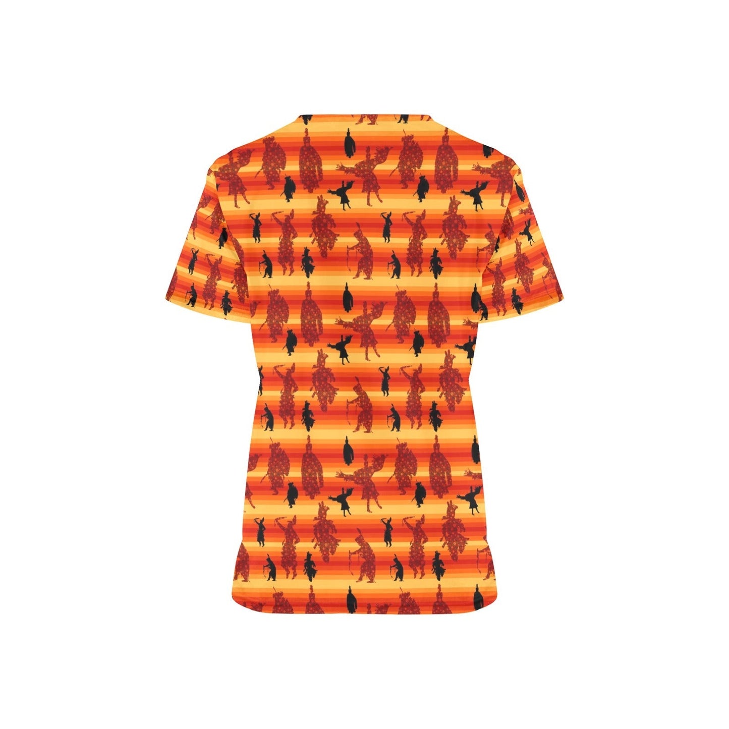 Dancers Brown All Over Print Scrub Top Scrub Top e-joyer