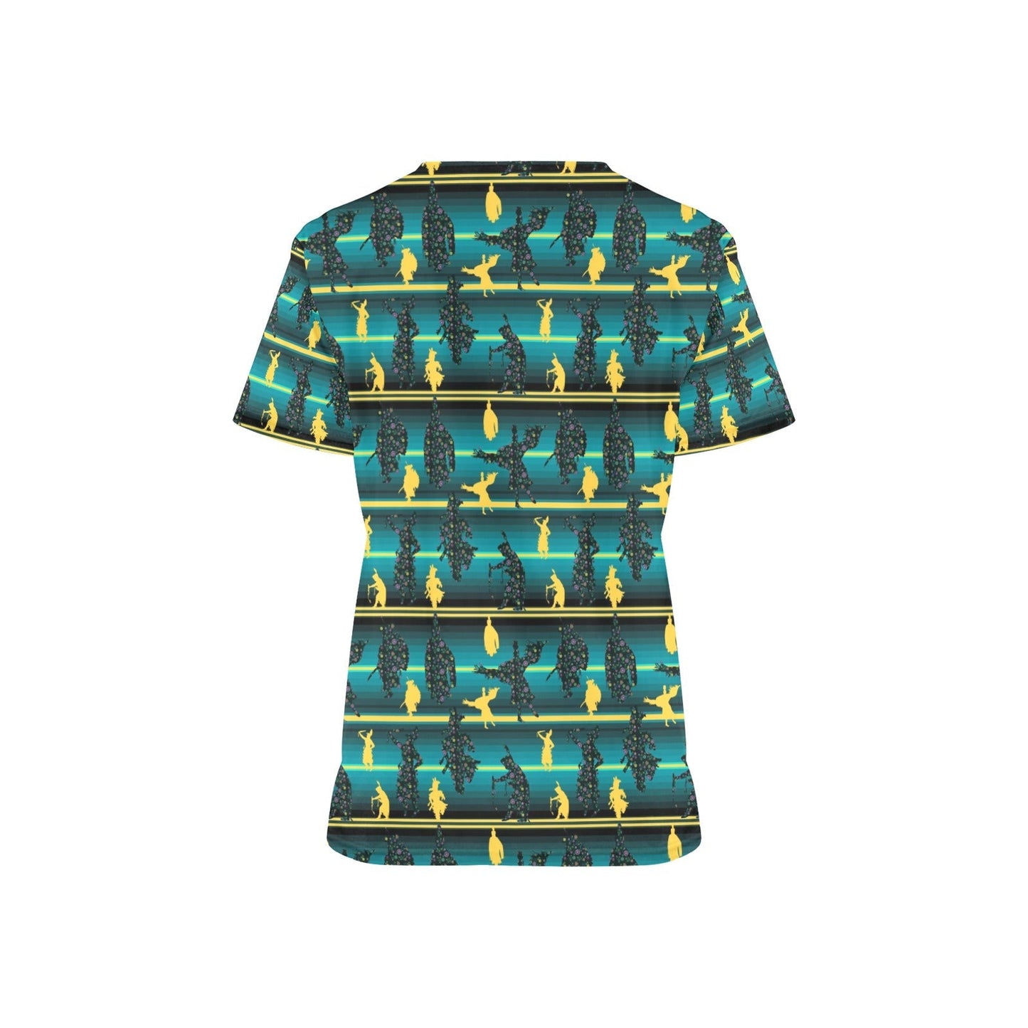 Dancers Inspire Green All Over Print Scrub Top Scrub Top e-joyer