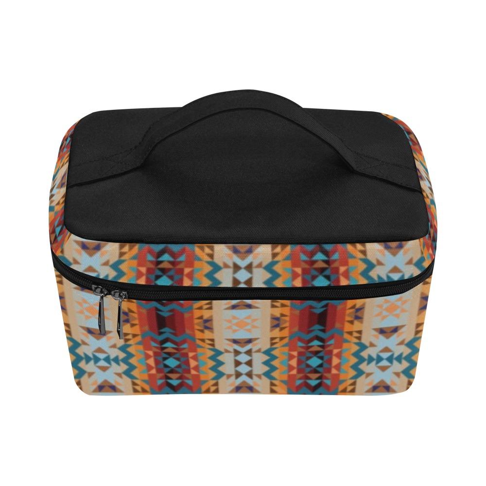 Dark Sandway Cosmetic Bag/Large (Model 1658) Cosmetic Bag e-joyer