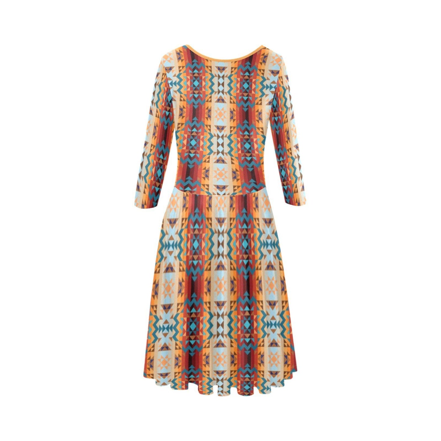 Dark Sandway Tethys Half-Sleeve Skater Dress(Model D20) Tethys Half-Sleeve Skater Dress (D20) e-joyer