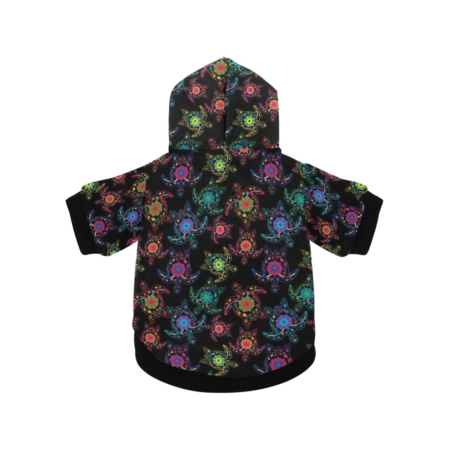 Neon Floral Turtle Pet Dog Hoodie
