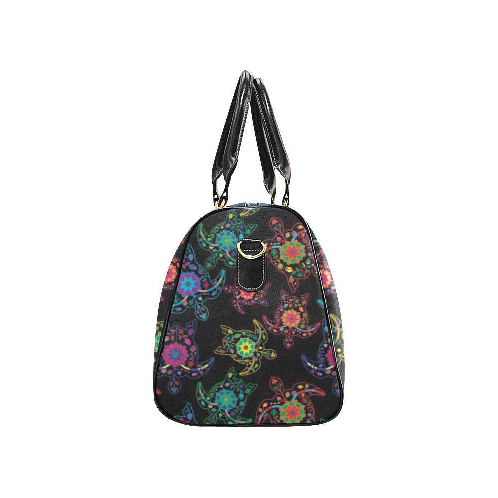 Neon Floral Turtle New Waterproof Travel Bag/Small
