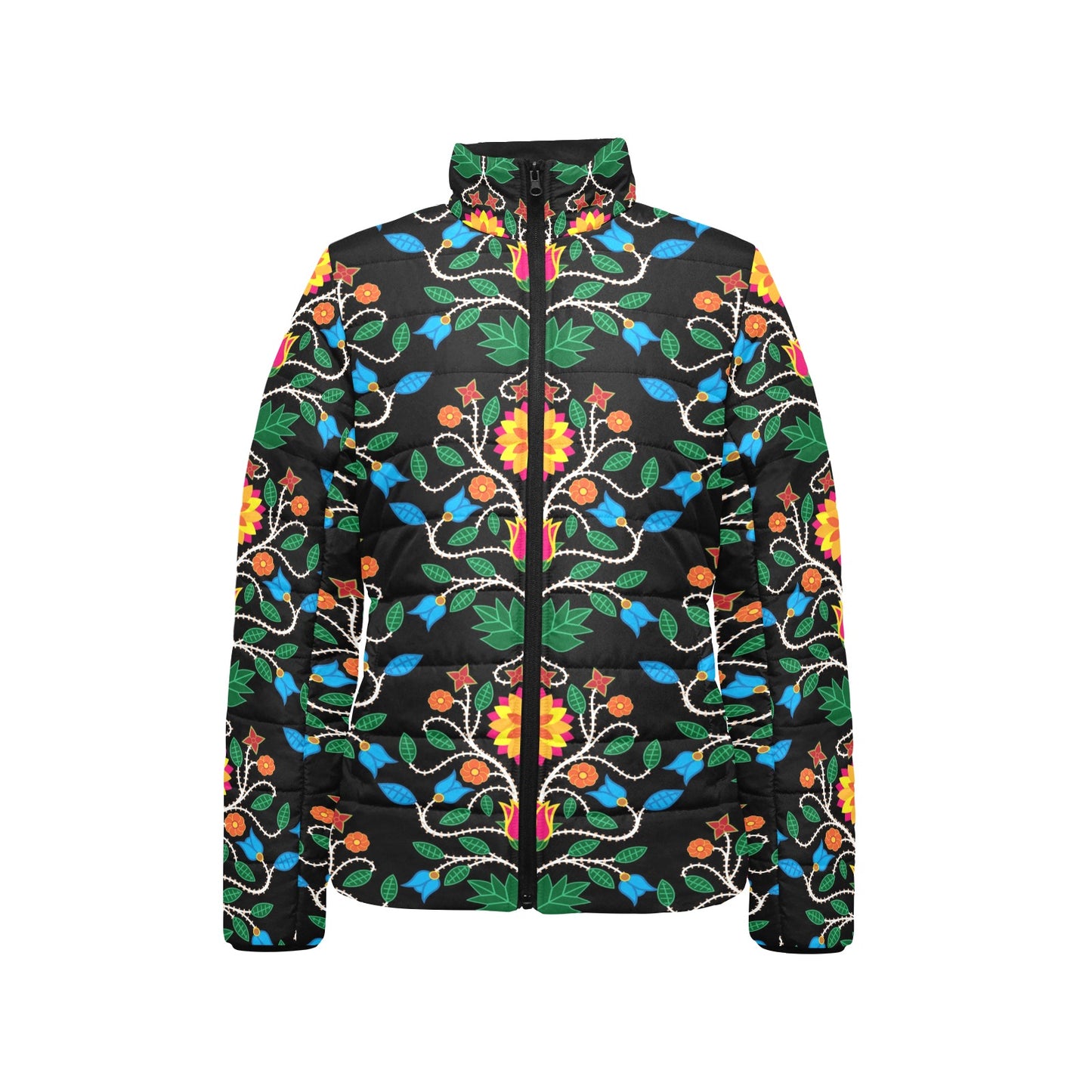 Floral Beadwork Four Clans Stand Collar Jacket