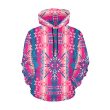 Load image into Gallery viewer, Desert Geo Blue All Over Print Hoodie for Women (USA Size) (Model H13) All Over Print Hoodie for Women (H13) e-joyer 
