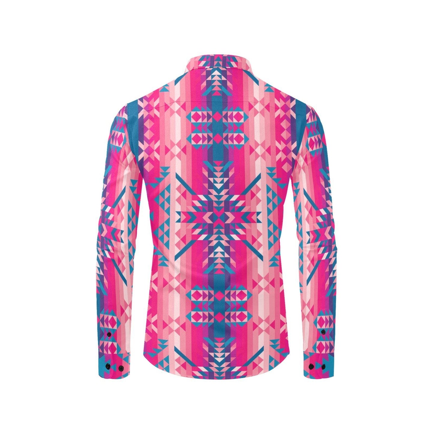 Desert Geo Blue Men's All Over Print Casual Dress Shirt (Model T61) Men's Dress Shirt (T61) e-joyer