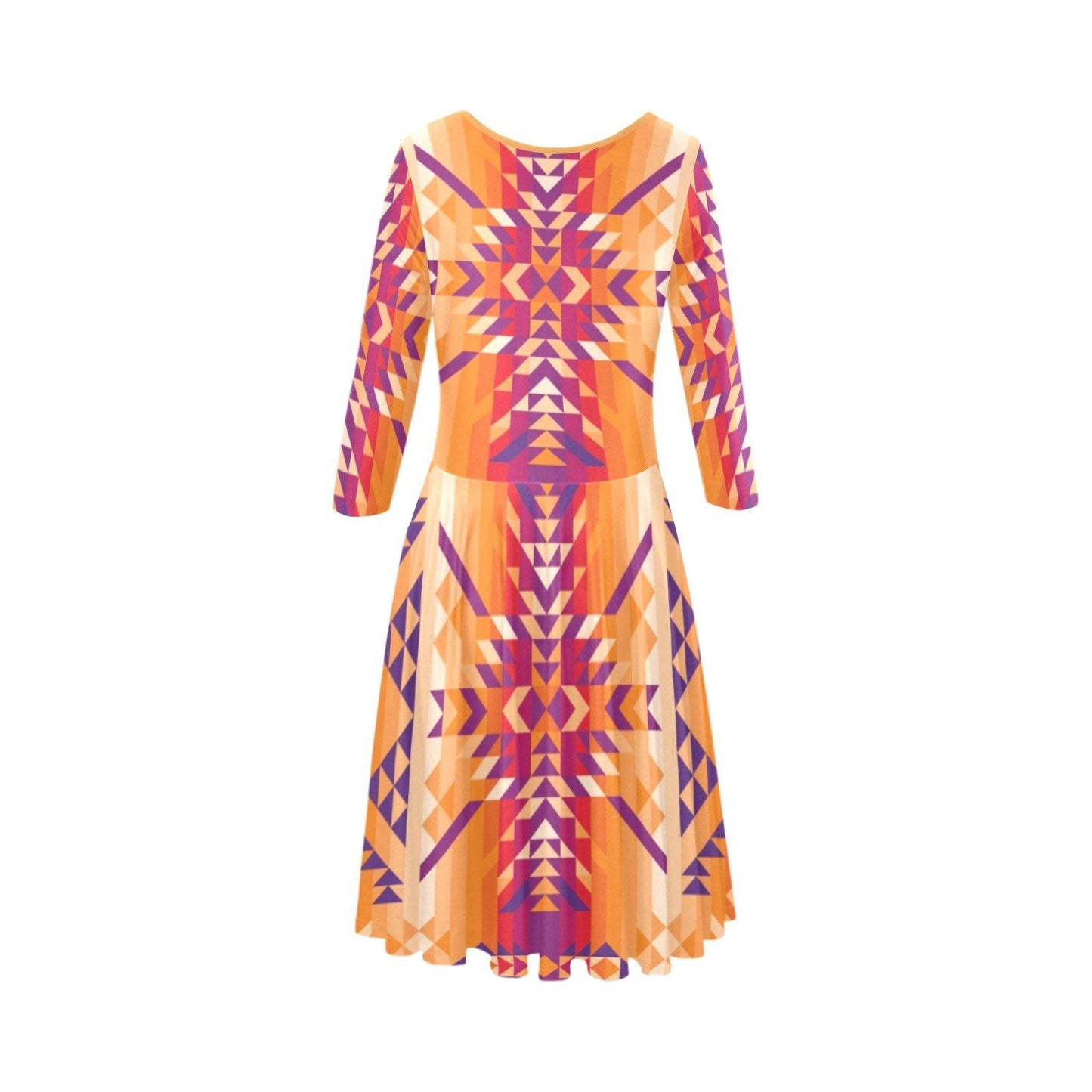 Desert Geo Tethys Half-Sleeve Skater Dress(Model D20) Tethys Half-Sleeve Skater Dress (D20) e-joyer