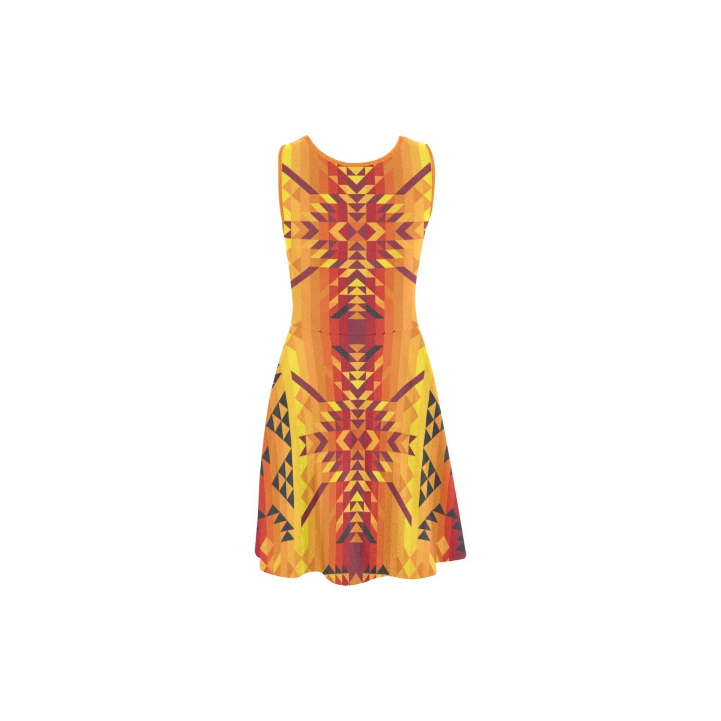 Desert Geo Yellow Red Atalanta Sundress (Model D04) Atalanta Sundress (D04) e-joyer