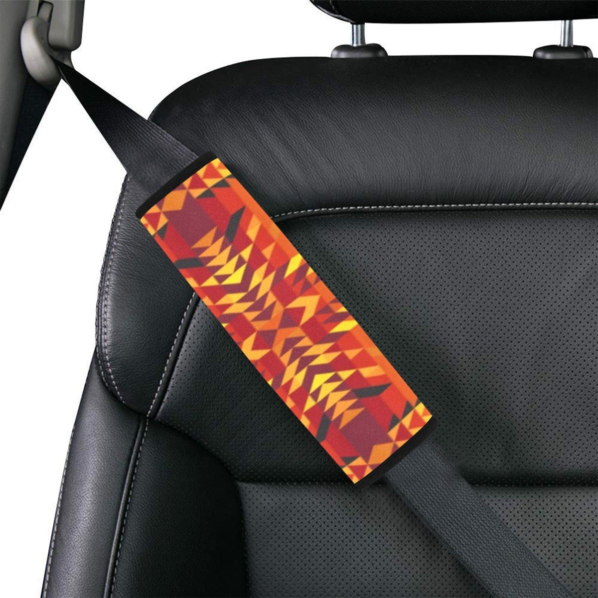 Desert Geo Yellow Red Car Seat Belt Cover 7''x12.6'' (Pack of 2) Car Seat Belt Cover 7x12.6 (Pack of 2) e-joyer