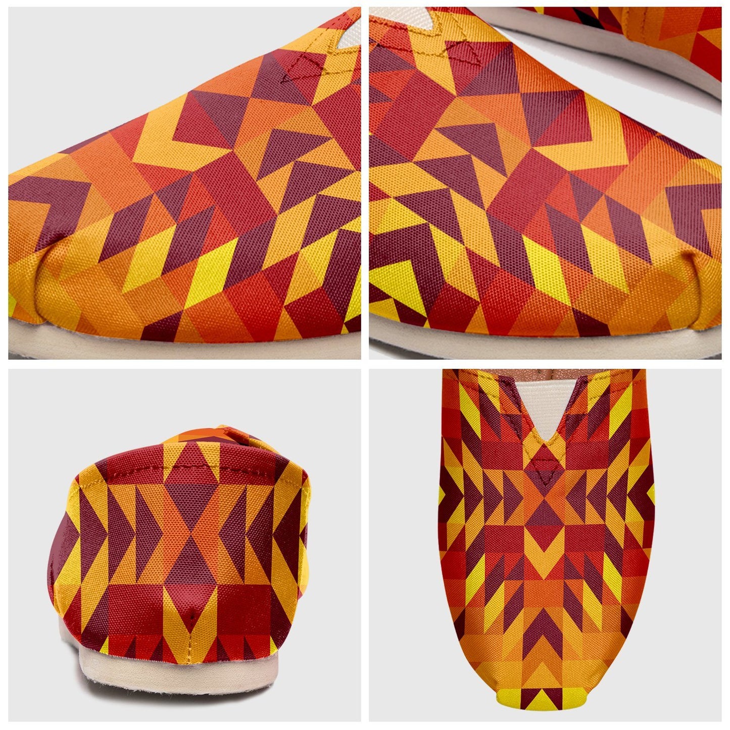 Desert Geo Yellow Red Casual Unisex Slip On Shoe Herman