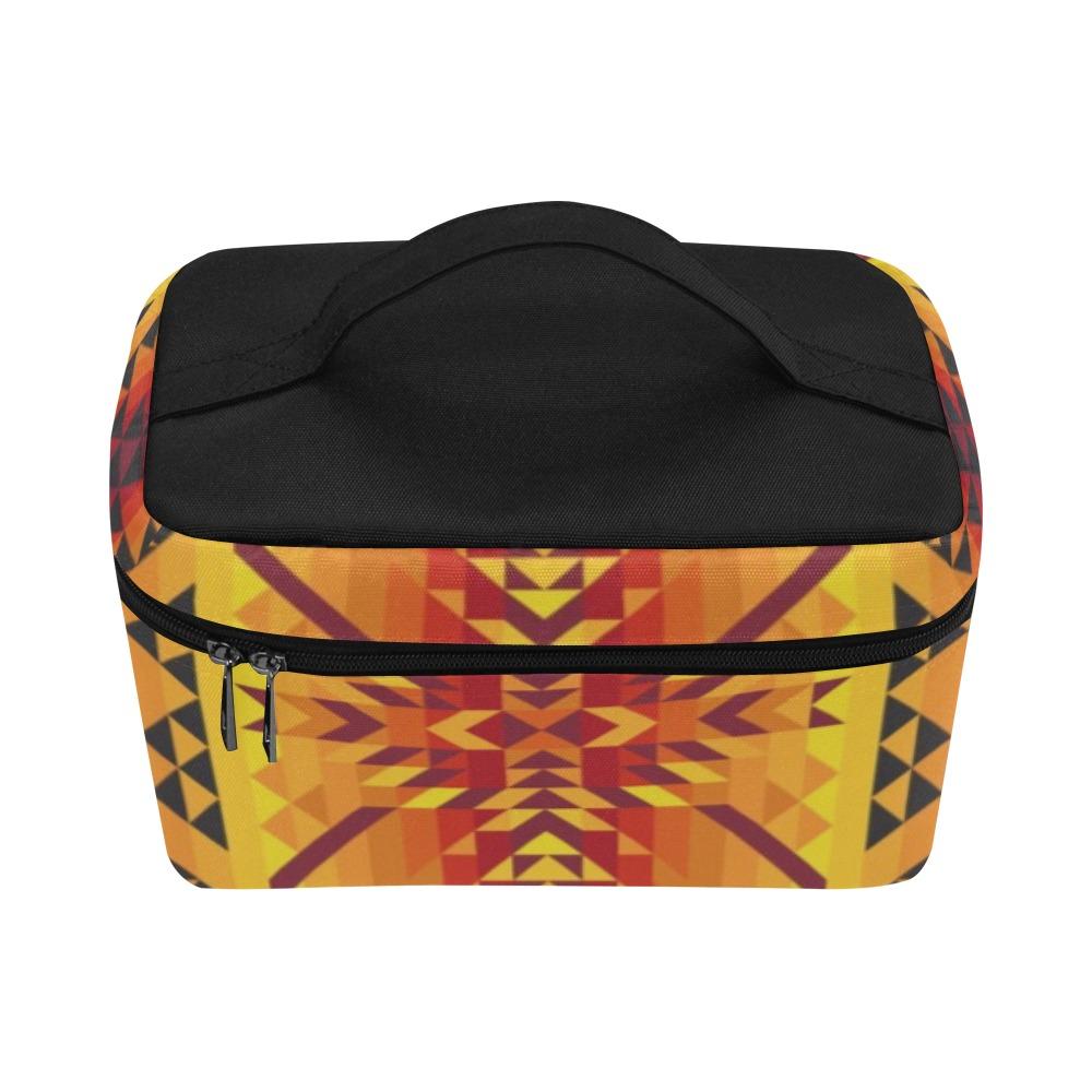 Desert Geo Yellow Red Cosmetic Bag/Large (Model 1658) Cosmetic Bag e-joyer