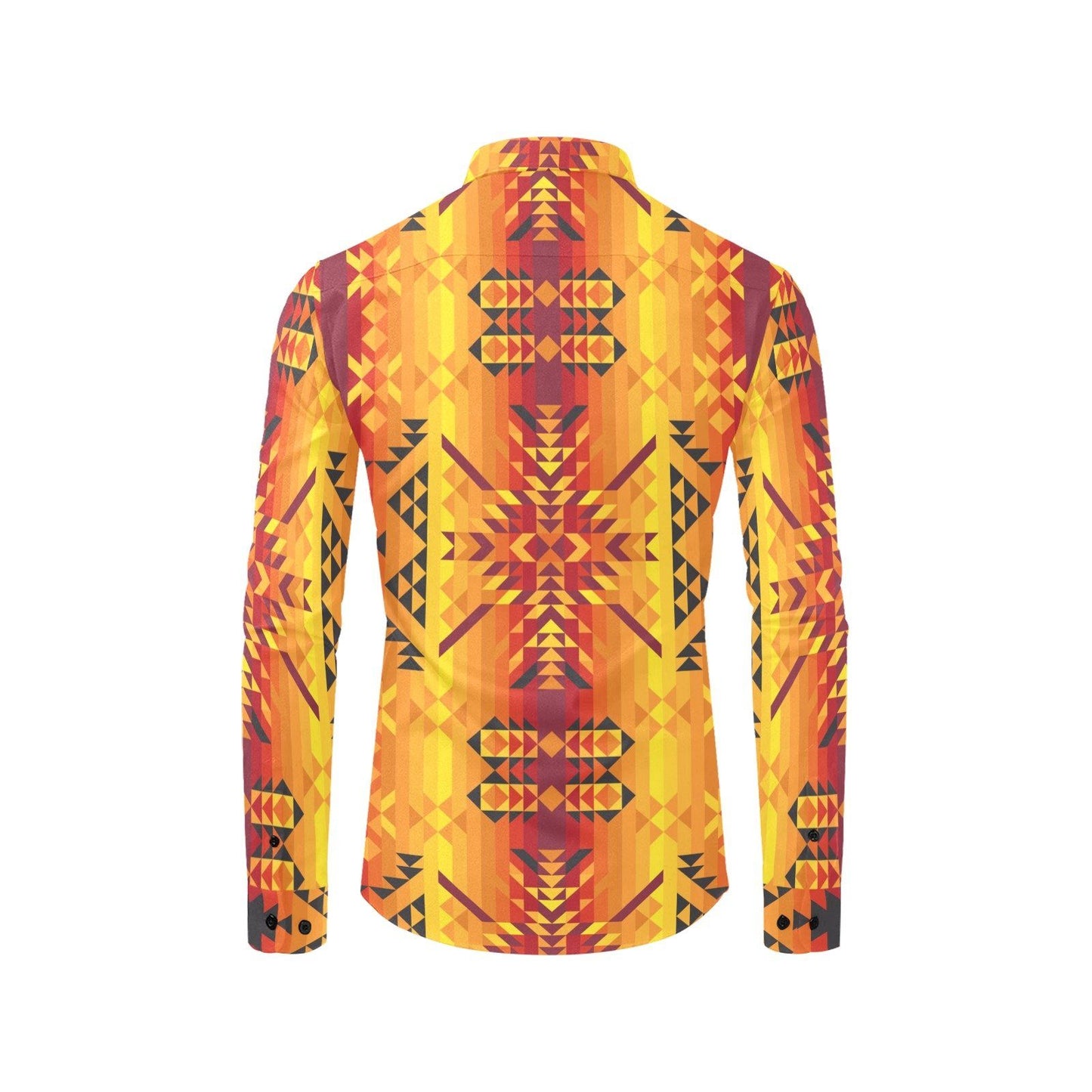 Desert Geo Yellow Red Men's All Over Print Casual Dress Shirt (Model T61) Men's Dress Shirt (T61) e-joyer