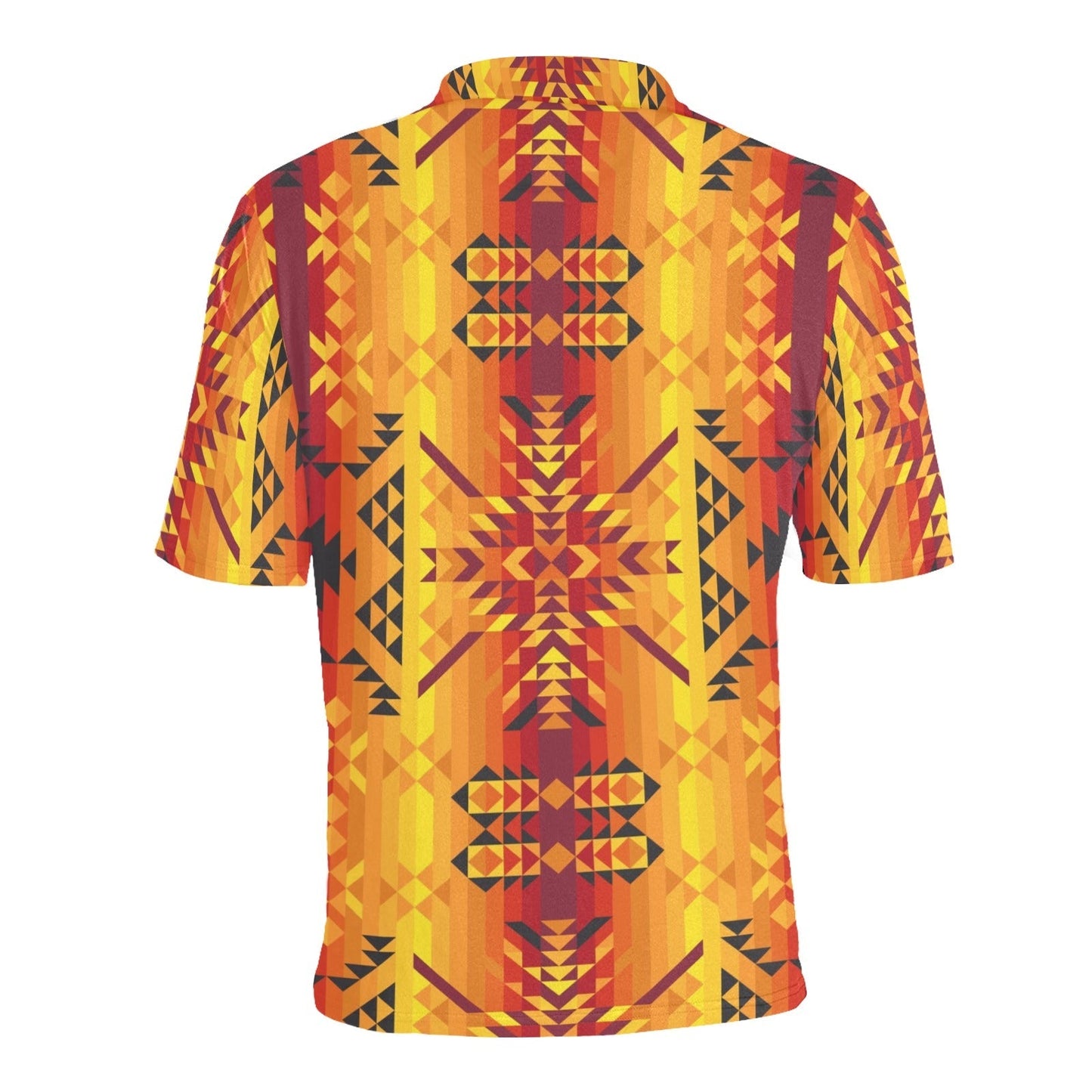 Desert Geo Yellow Red Men's All Over Print Polo Shirt (Model T55) Men's Polo Shirt (Model T55) e-joyer