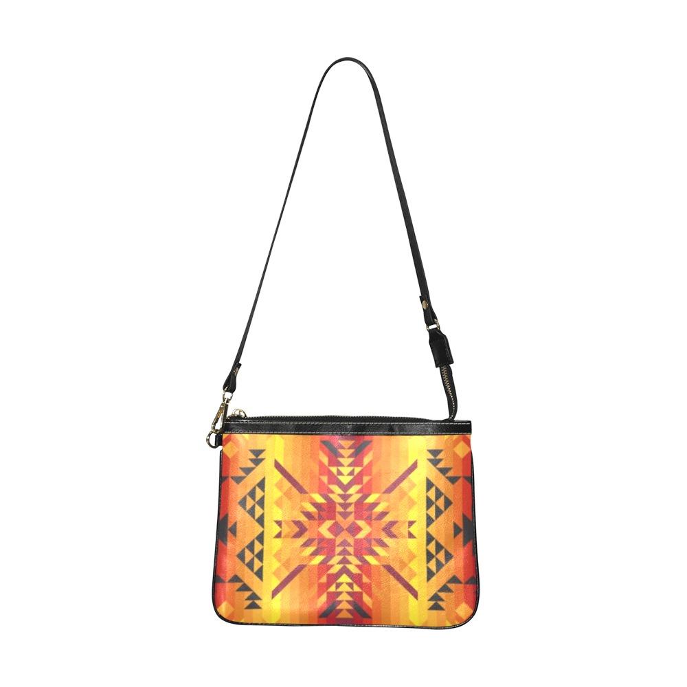 Desert Geo Yellow Red Small Shoulder Bag (Model 1710) Small Shoulder Bag (1710) e-joyer