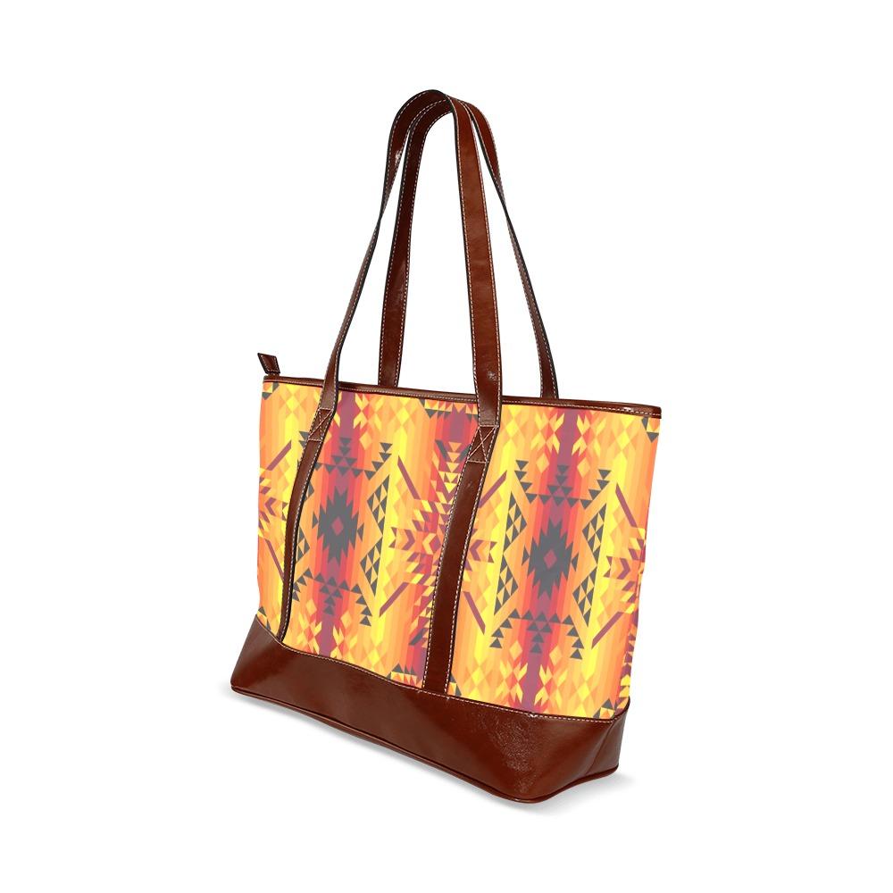 Desert Geo Yellow Red Tote Handbag (Model 1642) Tote Handbags (1642) e-joyer