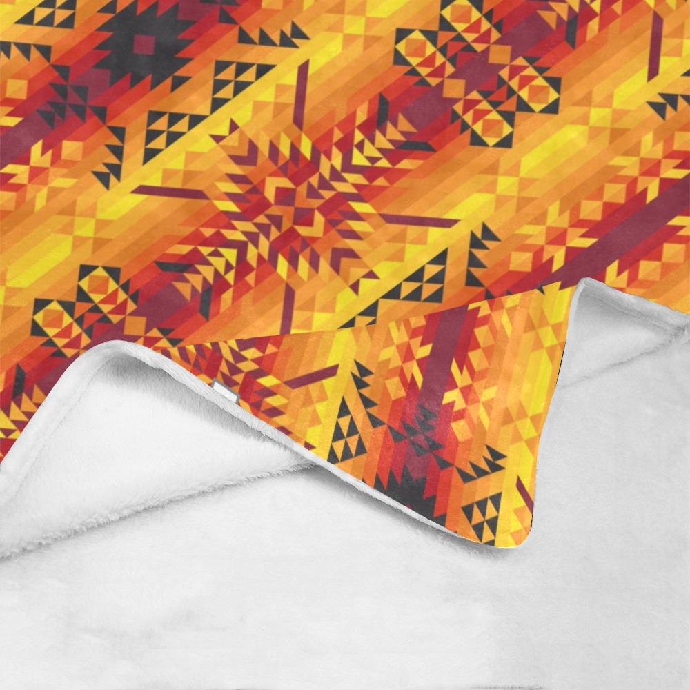 Desert Geo Yellow Red Ultra-Soft Micro Fleece Blanket 50"x60" Ultra-Soft Blanket 50''x60'' e-joyer