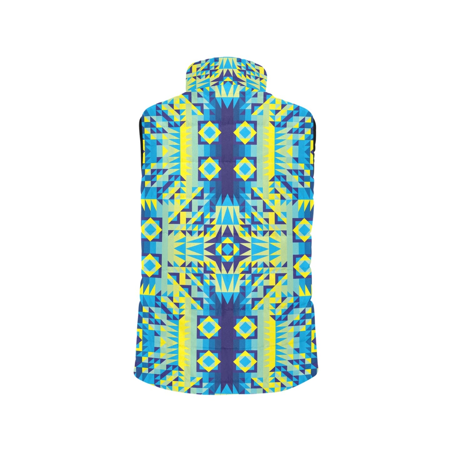 Kaleidoscope Jaune Bleu Women's Padded Vest Jacket