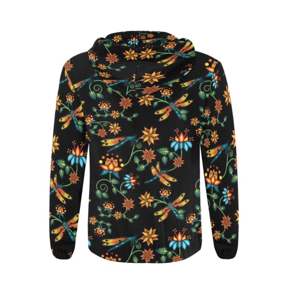 Dragon Lily Noir All Over Print Full Zip Hoodie for Men (Model H14) All Over Print Full Zip Hoodie for Men (H14) e-joyer