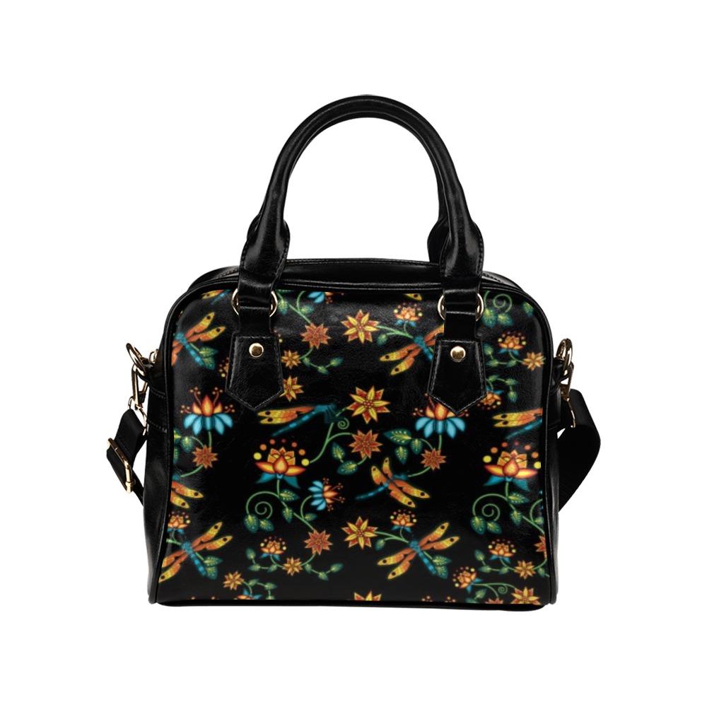 Dragon Lily Noir Shoulder Handbag (Model 1634) Shoulder Handbags (1634) e-joyer