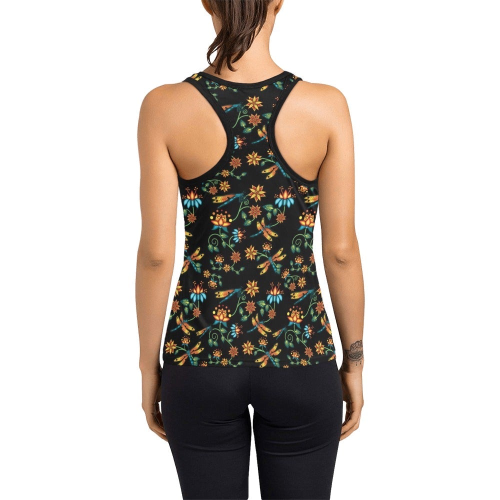 Dragon Lily Noir Women's Racerback Tank Top (Model T60) Racerback Tank Top (T60) e-joyer