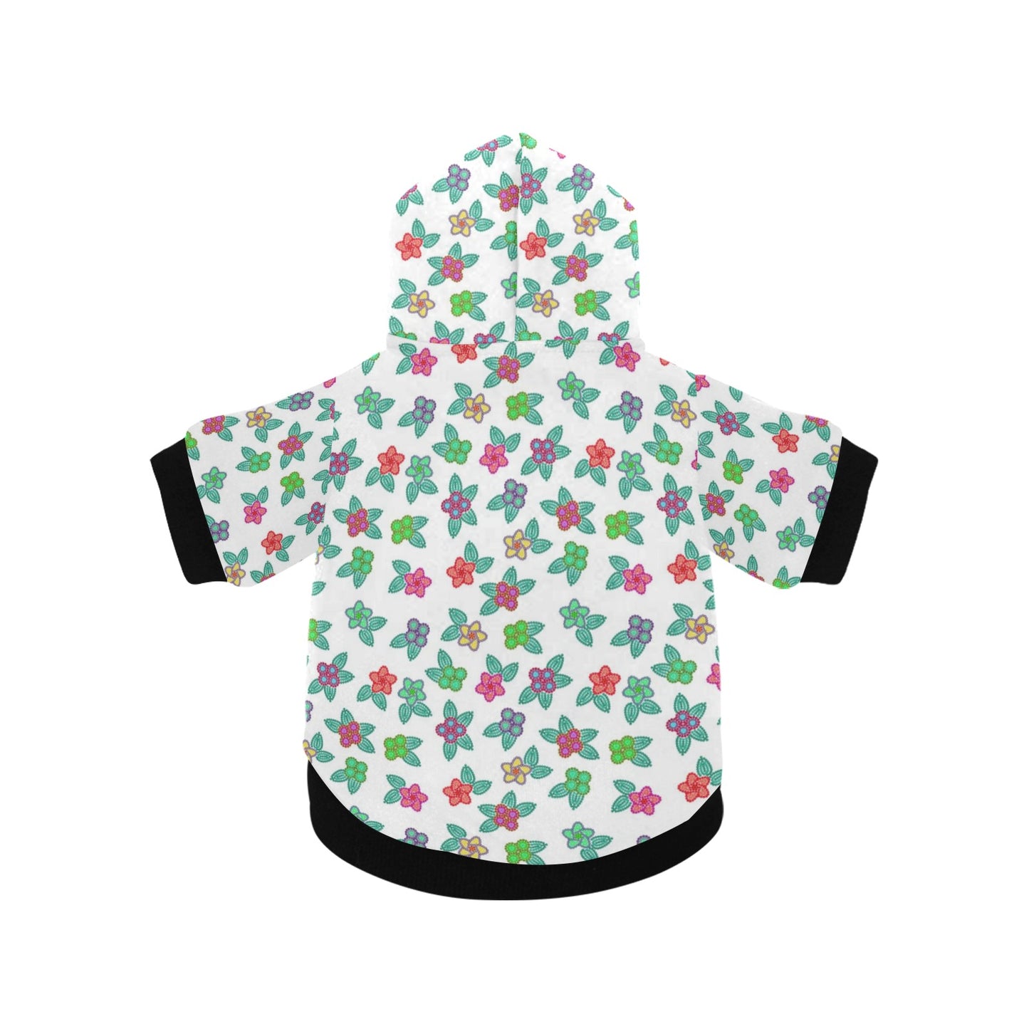 Berry Flowers White Pet Dog Hoodie