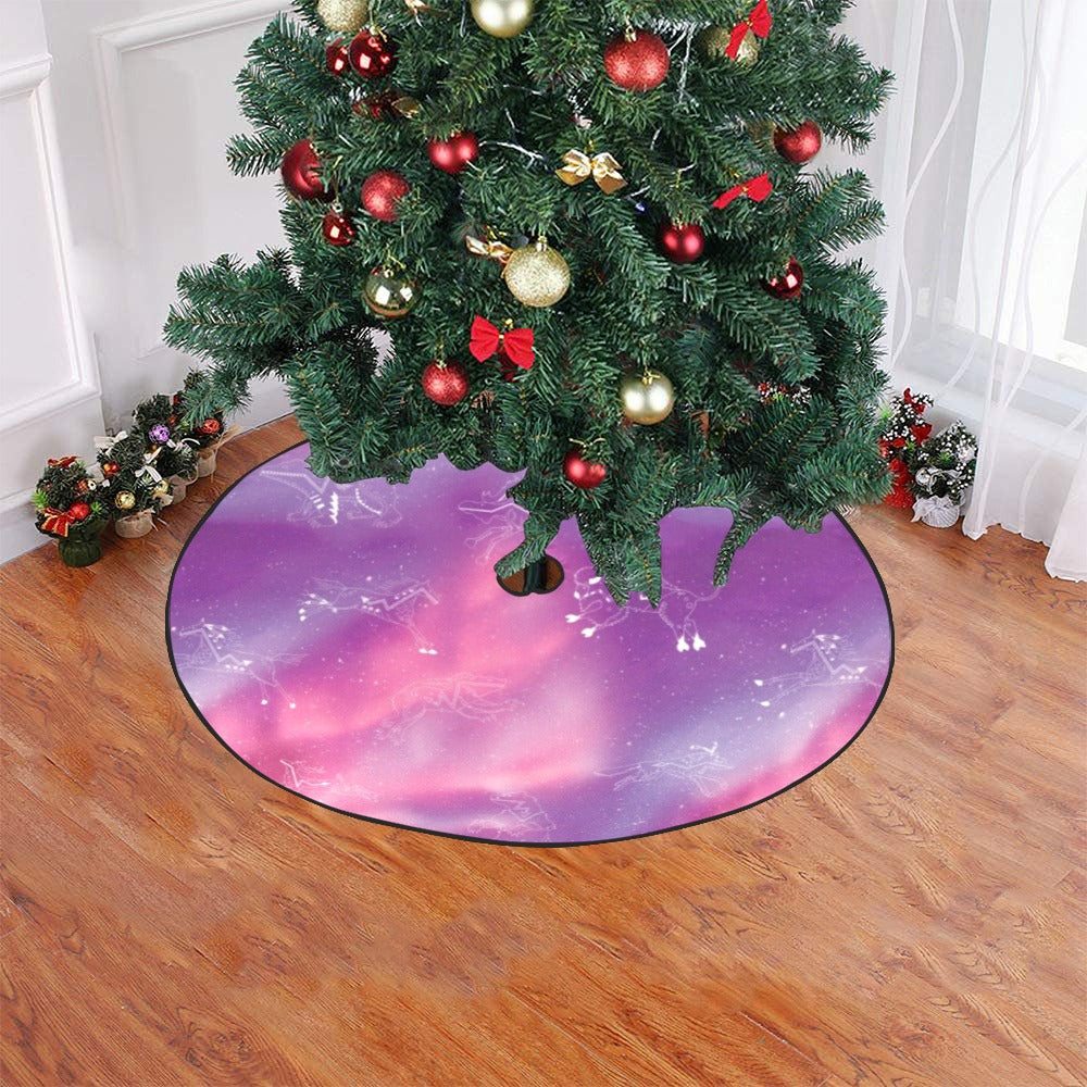 Animal Ancestors Aurora Gases Pink and Purple Tree Skirt