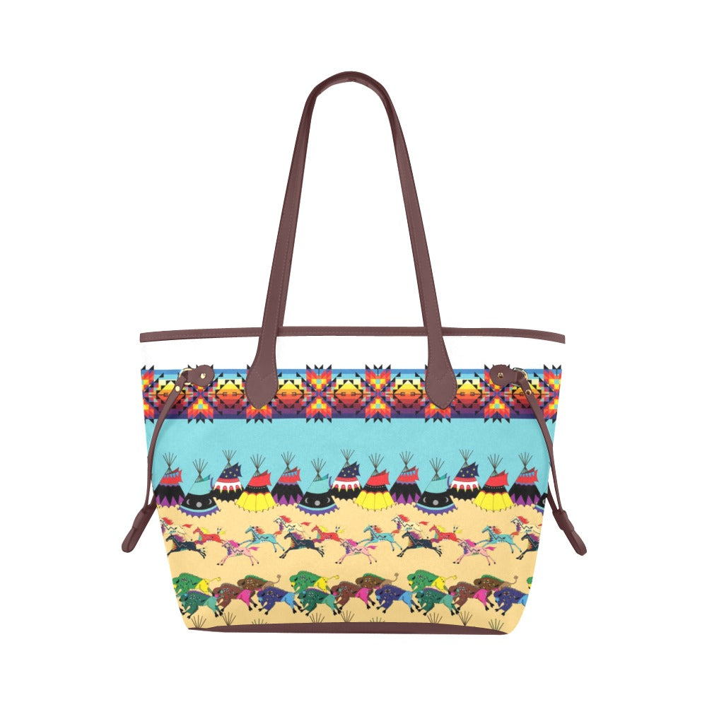 Horse and Buffalo Ledger Clover Canvas Tote