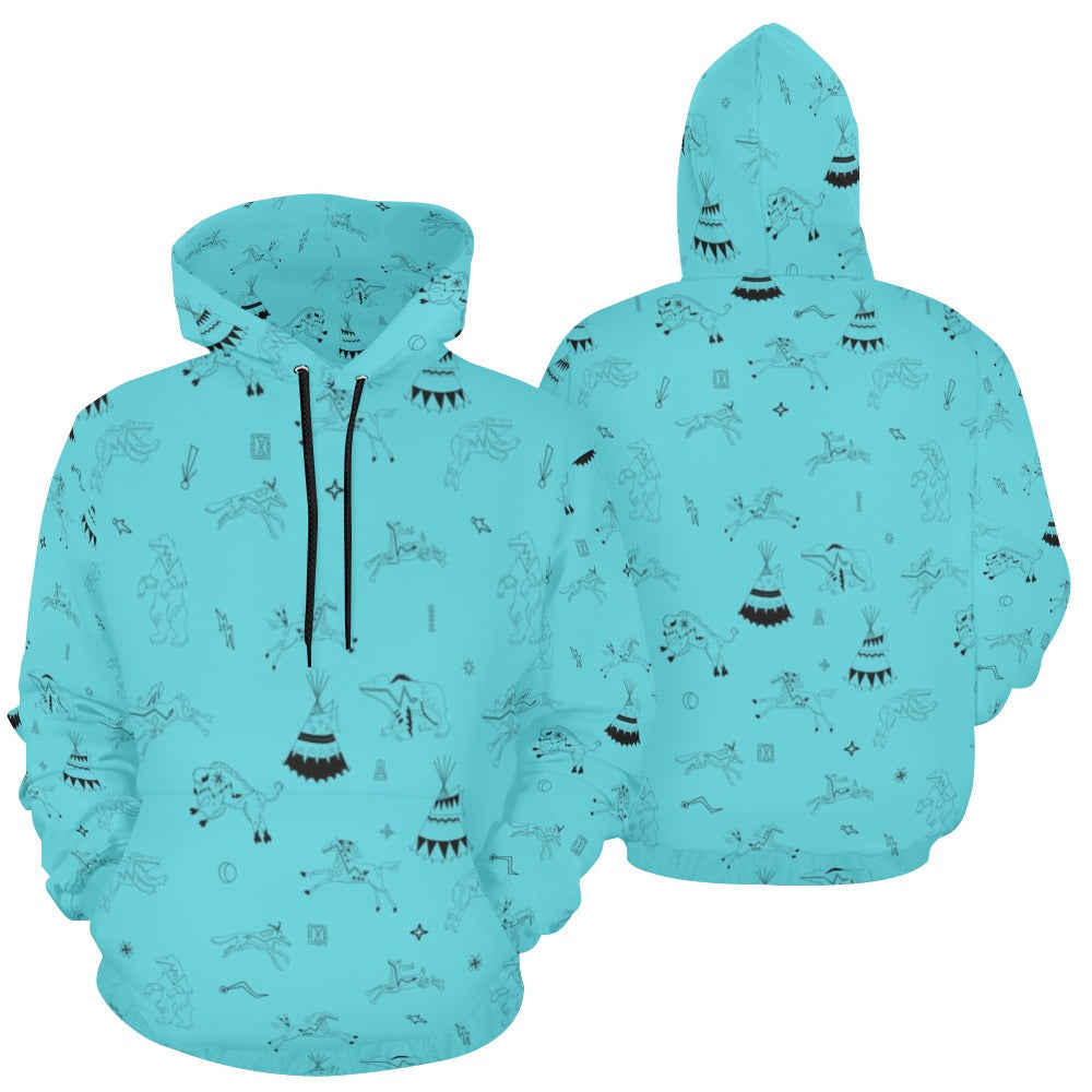 Ledger Dabbles Torquoise Hoodie for Men
