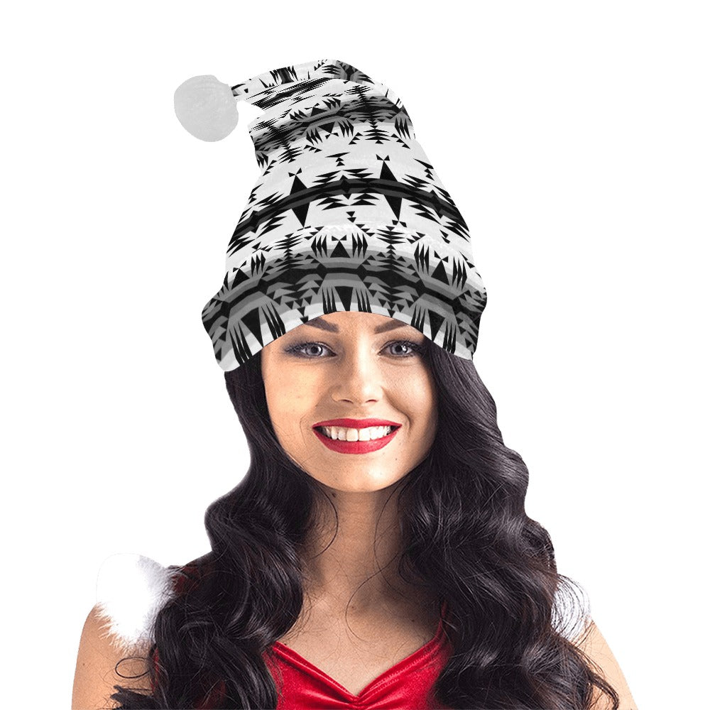 Between the Mountains White and Black Santa Hat