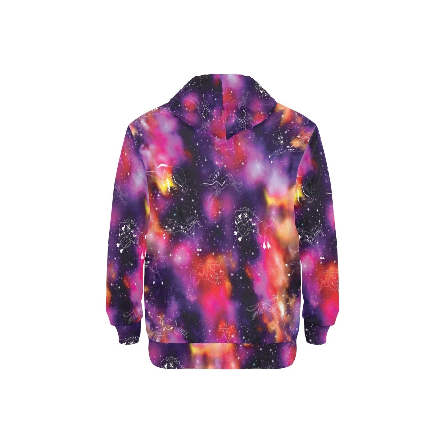 Animal Ancestors 9 Cosmic Swirl Purple and Red Men's Long Sleeve Fleece Hoodie