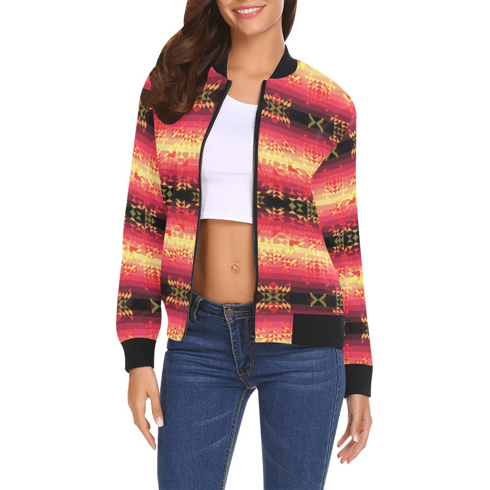 Soleil Fusion Rouge Bomber Jacket for Women
